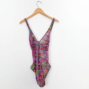 Lifestyles Direct Women’s Tan Through Printed One Piece Criss Cross Scoop Back S